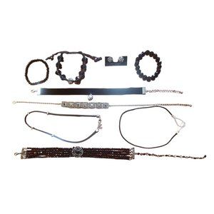 Lot of 10 FASHION JEWELRY 5 Choker Style Necklaces, 3 Bracelets, 2 Earrings